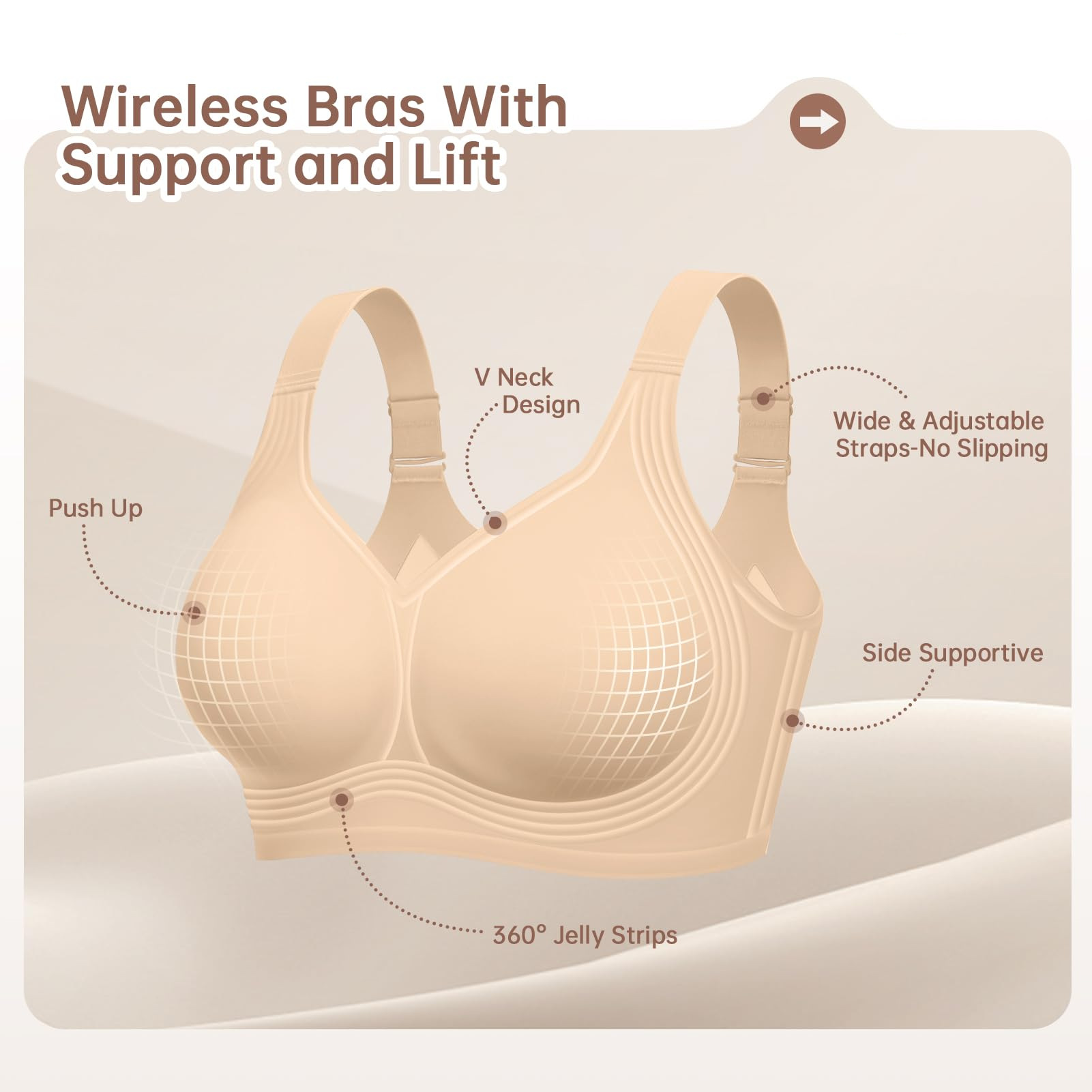 Plus Size Wireless Bra for Wom - огляд і ціна Underwire Bra Padded