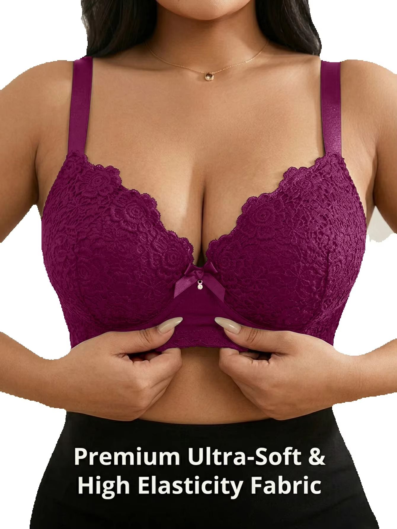 Women Plus Size Floral Push Up - огляд і ціна Underwire Bra Padded