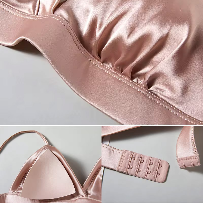 Luxury Real Silk Satin Wireles - огляд і ціна Sleep Bra Bralette