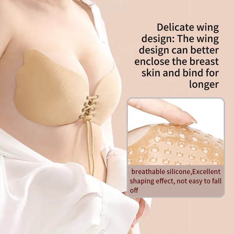 Wing shaped drawstring nude ba - огляд і ціна Strapless Bra Adhesive