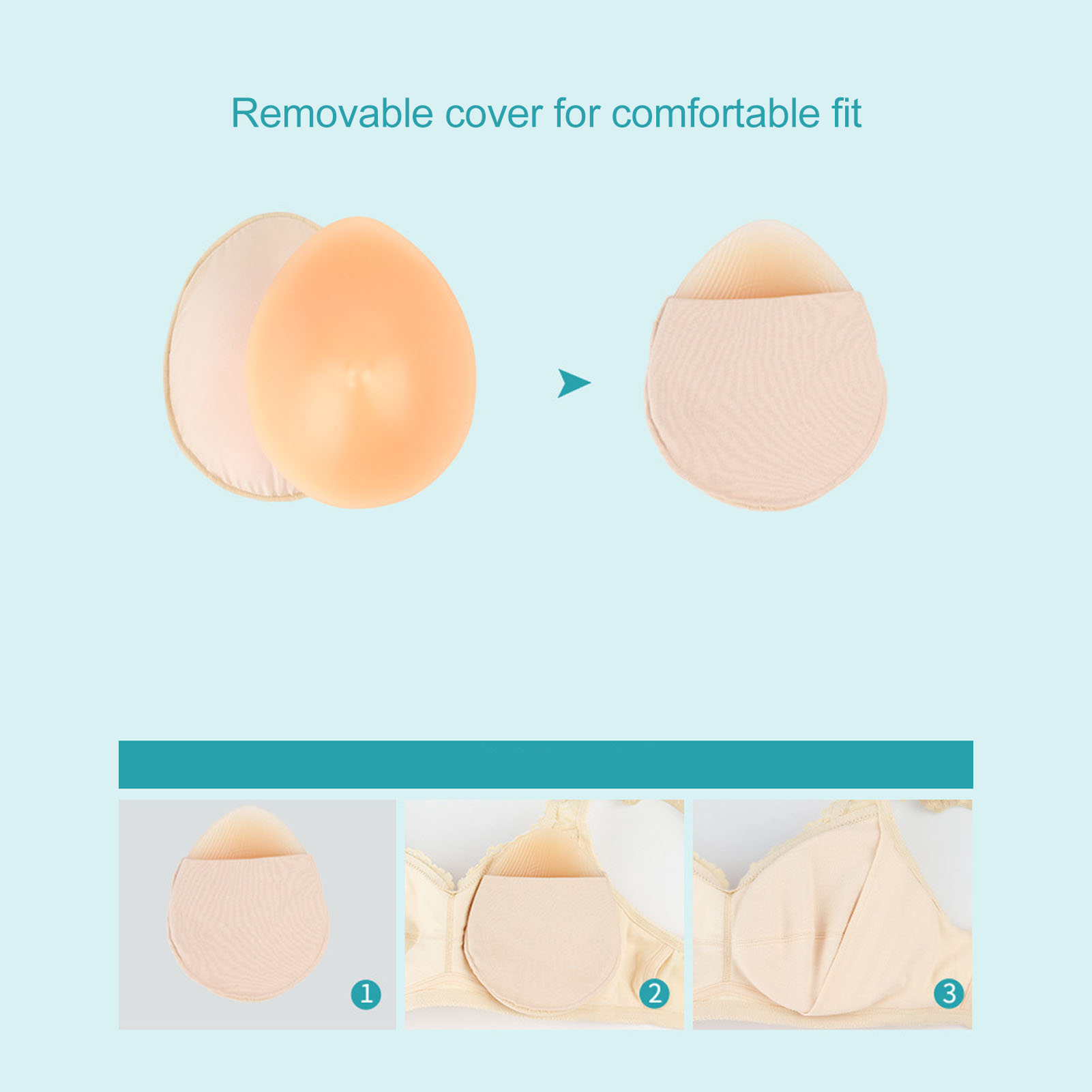5.3Oz Silicone Bra Insert Drop - огляд і ціна Mastectomy Bra Pocket